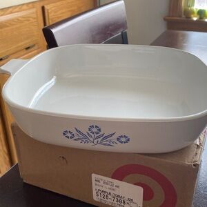 Corningware White and Blue Baking Dish